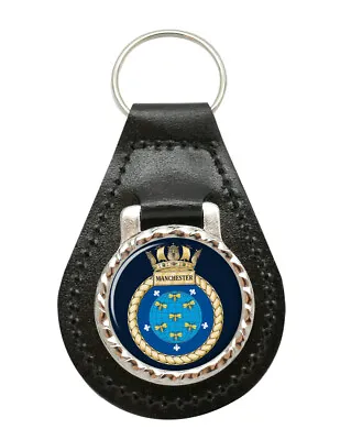 HMS Manchester Royal Navy Leather Key Fob • £7.99