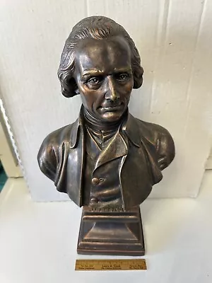 Vintage 18” Thomas Jefferson Ceramic Bust Bronze Patinated Finish Fine Condition • $65