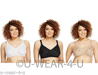 £10.99 • Buy Ladies Ex Marks & Spencer Floral Embroidered Crossover Non-wired Full Cup Bra 