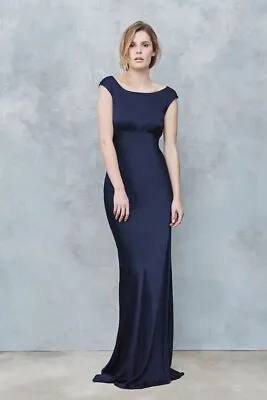 Ghost *salma Olivia Style* Hollywood Long Dress Blue Sz M Original Price £225.. • £65