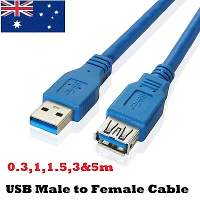 $7.49 • Buy USB 3.0 Extension Extender Cable Cord M/F Blue Type A Male To Female For Mouse 