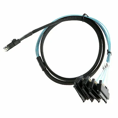 Mini SAS 36P SFF-8087 To 4 SFF-8482 Connectors With SATA Power Cable 3FT 1M • $8