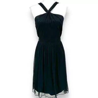 J. Crew Sinclair 100% Silk Chiffon Dress Women's Size 16 Black Special Occasion • $49.99