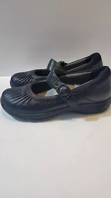 Dansko Black Leather Kitty Clog Strap Mary Jane Nursing Shoes Sz 40  A9 • $23.99