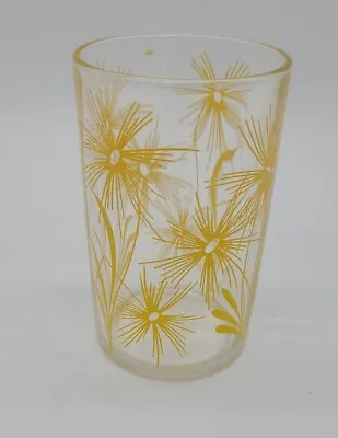 Vintage Swanky Swig Yellow Corn Flower Juice Glass Mid Century Estate Sale Find • $9.99