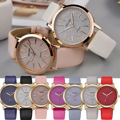 Women H Analog Quartz Starry Casual Leather QQ Watch Band Watch Sky Ladies Wrist • $12.89