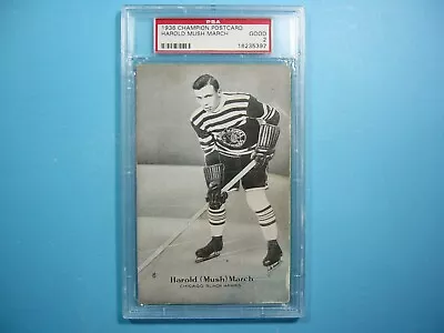 1936 Champion Hockey Postcard Harold Mush March Psa 2 Gd Post Card • $249.99