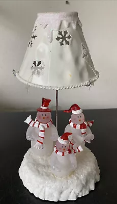 Vintage Christmas Decor Snowman Carolers Votive Holder And Bell Hat • $17.99