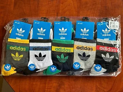 Adidas Men’s Socks Originals 5 Pack Colorway Sz 8-12 Unisex Socks NWT • $15.99