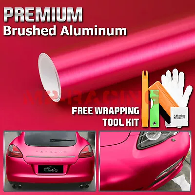 Premium Brushed Aluminum Pink Steel Vinyl Wrap Sticker Decal Film Air Release • $8.88