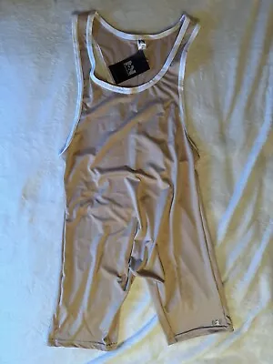 N2N Bodywear Mens Light Mocha Wrestler Singlet Size XL • $45