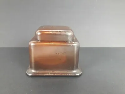 Vintage Copper ART DECO HINGED BOX Metal Inkwell Desk PATINA • $28