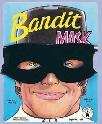 Rubie's Men's Black Bandit Zorro Lone Ranger Foam Fabric Eye Mask • $5.25