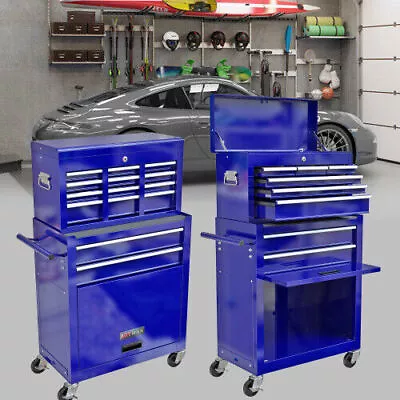 8-Drawer Rolling Tool Chest Cabinet Metal Storage Tool Box Organizer W/Wheels • $157.69