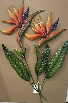 Bird Of Paradise Flowers Metal Art Wall Hanging Sculpture Garden Home Décor • $69.99