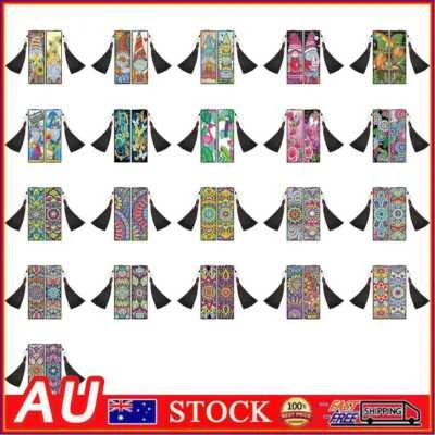 $11.79 • Buy 5D DIY Diamond Painting Leather Bookmark Tassel Book Marks Craft Art Mosaic Kits