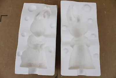Ceramic Slip Mold 2 Piece Bunny Rabbit Holding Carrots ? Easter Chipped Casting • $23.99