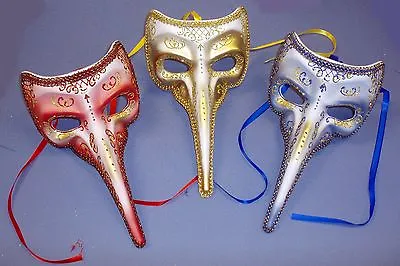 Long Nosed Glitter Masquerade Ball Bird Mask Venetian Fancy Dress Unisex Mask • £6.95