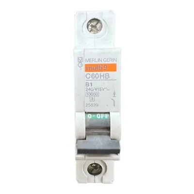 Merlin Gerin 1 Amp Curve 10kA MCB Circuit Breaker C60HB 25839 Multi9 Single Pole • £7.95