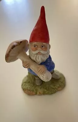 Vintage Enesco Forest Gnome Holding Mushroom 1979 No Chips/Cracks 3 1/2 Inches • $10
