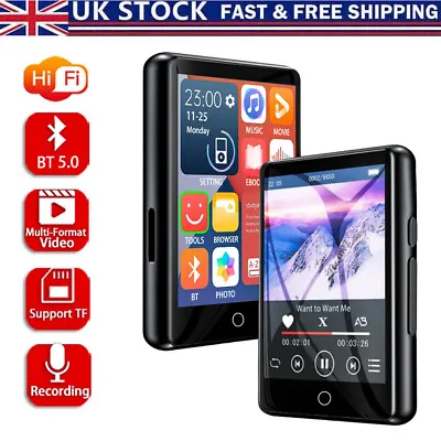 MP4 MP3 Player Support 128GB Bluetooth Lossless Music Voice Recorder FM Radio UK • £7.51