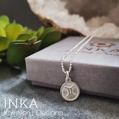 Inka 925 Sterling Silver 16  Necklace With Gemini Zodiac Pendant • £20