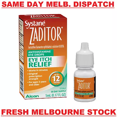 ALCON Systane Zaditor Eye Itch Relief - Allergy Eye Drops + Antihistamine 5mL • $34.50