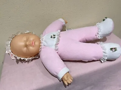 Vtg.  Goldberger Wind Up Head Turns Sleeping Soft Doll Vinyl & Cloth No Music • $24.99