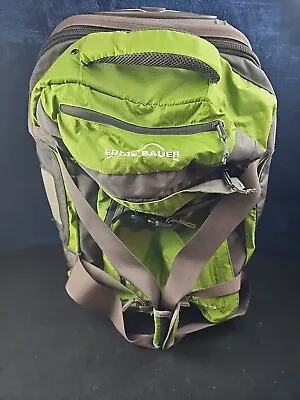 Eddie Bauer Expedition 21 Green Black Rolling Hard Bottom Duffel Bag EUC CLEAN  • $65