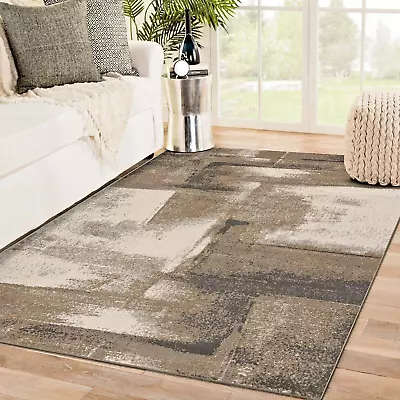 AREA RUGS 8x10 AREA RUG CARPETS MODERN LARGE BEDROOM BEIGE LIVING ROOM 8X10 RUGS • $179