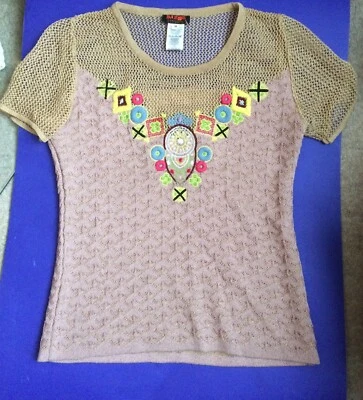 £25.99 • Buy CHRISTIAN LACROIX BAZAR KNIT TOP,Geometrical Top NET Top DESIGNER BLOUSE, S