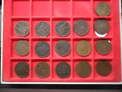 Victoria Bronze Young Head Bun Pennies 1880-94 By Date Nice Examples See Menu • £30