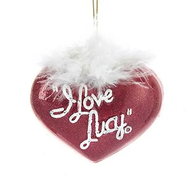 I Love Lucy Glass Heart With Boa Ornament LU4181 New • $14.98