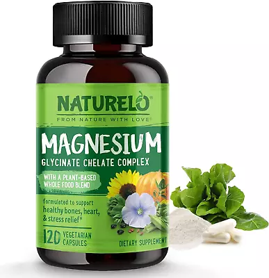 Magnesium Glycinate Chelate Complex - 200 Mg Magnesium With Whole Food Extracts  • £47.98