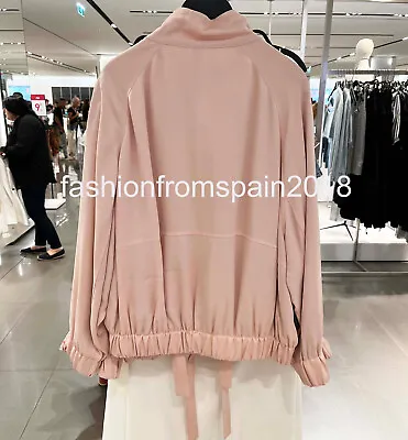 $124.99 • Buy Zara New Woman Flowing Bomber Jacket With Pockets Pale Pink Xs-xl 7534/419