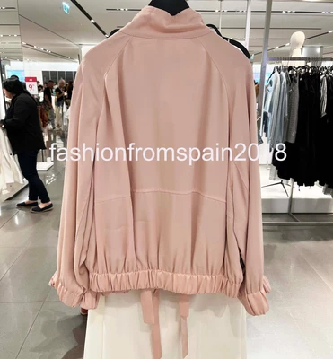 $124.99 • Buy Zara New Woman Flowing Bomber Jacket With Pockets Pale Pink Xs-xl 7534/419