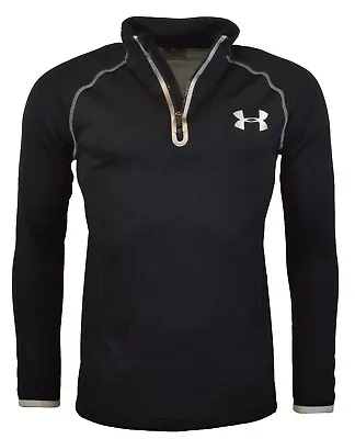 Under Armour Men's Fitted Half Zip Shirt-Black • $19.99