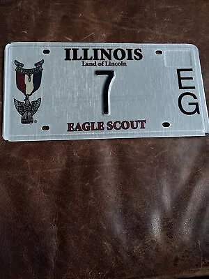 Illinois EAGLE SCOUT License Plate Low Digit Lucky # 7 Rare Graphic Tag 🦅 • $59.95