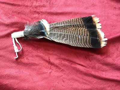 Native American Feather Hair Tie Regalia Pow Wow Turkey Feather Hair Tie  • $20