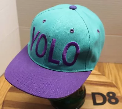 $10.99 • Buy Yolo (you Only Live Once) Hat Green/purple Snapback Very Good Condition D8