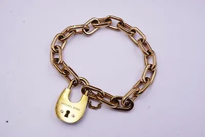 MICHAEL KORS Cityscapes Padlock Rose Gold Chain Bracelet MKJ4629791 Fit A 7'' • $48.88