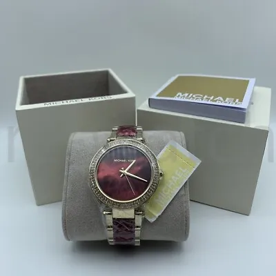 $114 • Buy Michael Kors MK6427 Parker Red Dial Chronograph Two Tone Bracelet Women's Watch
