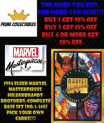 1994 Fleer Marvel Masterpieces Single Cards-(No.1-140) Pick Your Own Cards!!! • $4