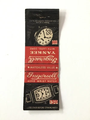 £3.92 • Buy Ingersoll Aero Wrist Watch Yankee Cord Diamond Matchbook Cover B8