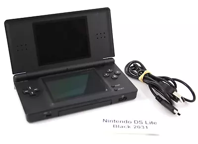 Nintendo DS Lite Console Handheld [Black] + USB Charging Cable TESTED WORKING • $119.95