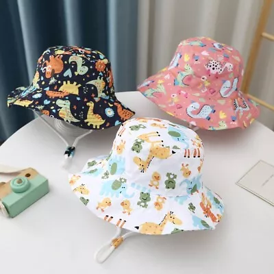 UV Protection Baby Sun Hat Large Brim Sun Cap Cute Kids Fisherman Cap  Boy Girl • £4.87