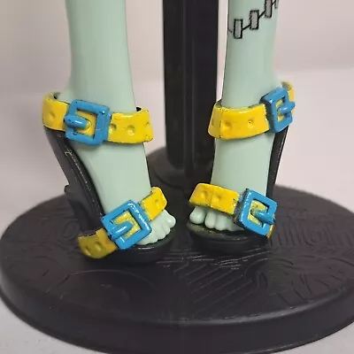 Monster High Frankie Stein Gloom Beach Yellow Blue Buckle Sandal Shoes Pair • $5.99