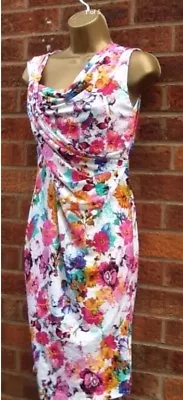 EX Oasis Floral Drape Pencil Wiggle Dress 8 • £19.99