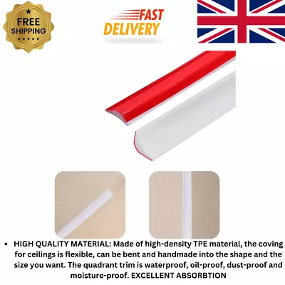 12M TPE Skirting Board Trim Self Adhesive Beading For Laminate Flooring Caulk • £56.95