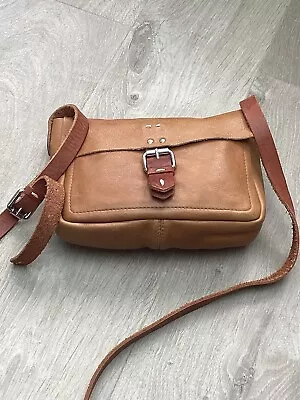 Marks And Spencer Autograph Tan Leather Satchel Cross Body Bag  Lovely Condition • £15